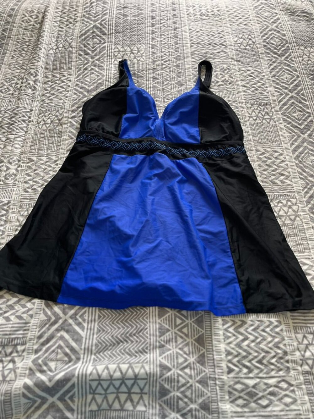 Catherine's Black/Blue Tankini Top 20W
